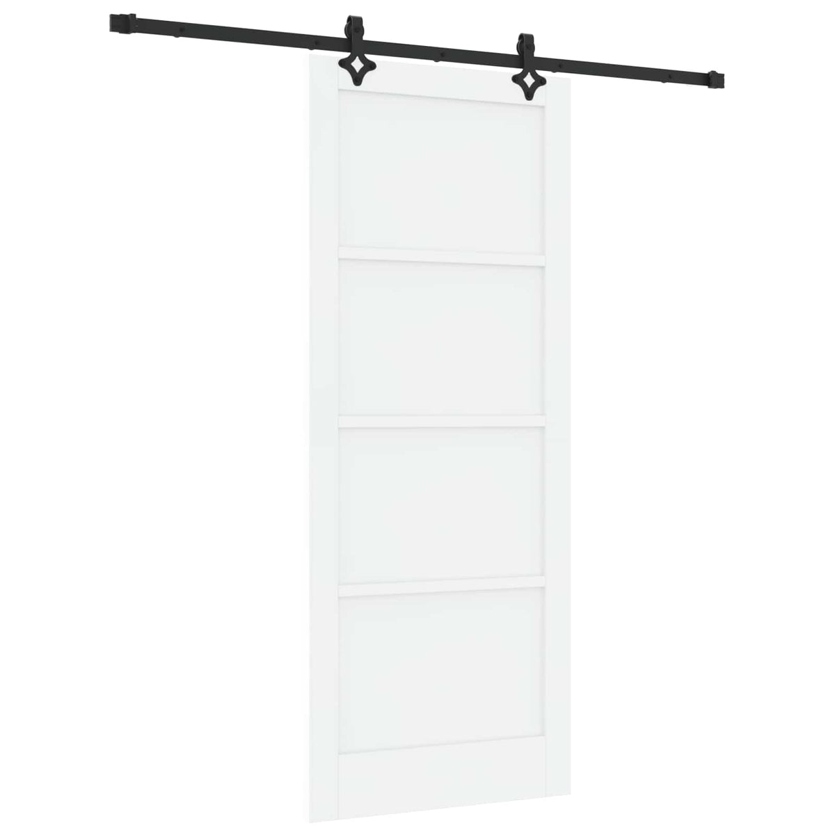 Liukuovi 86 x 211 cm Tekninen puu Valkoinen ja musta