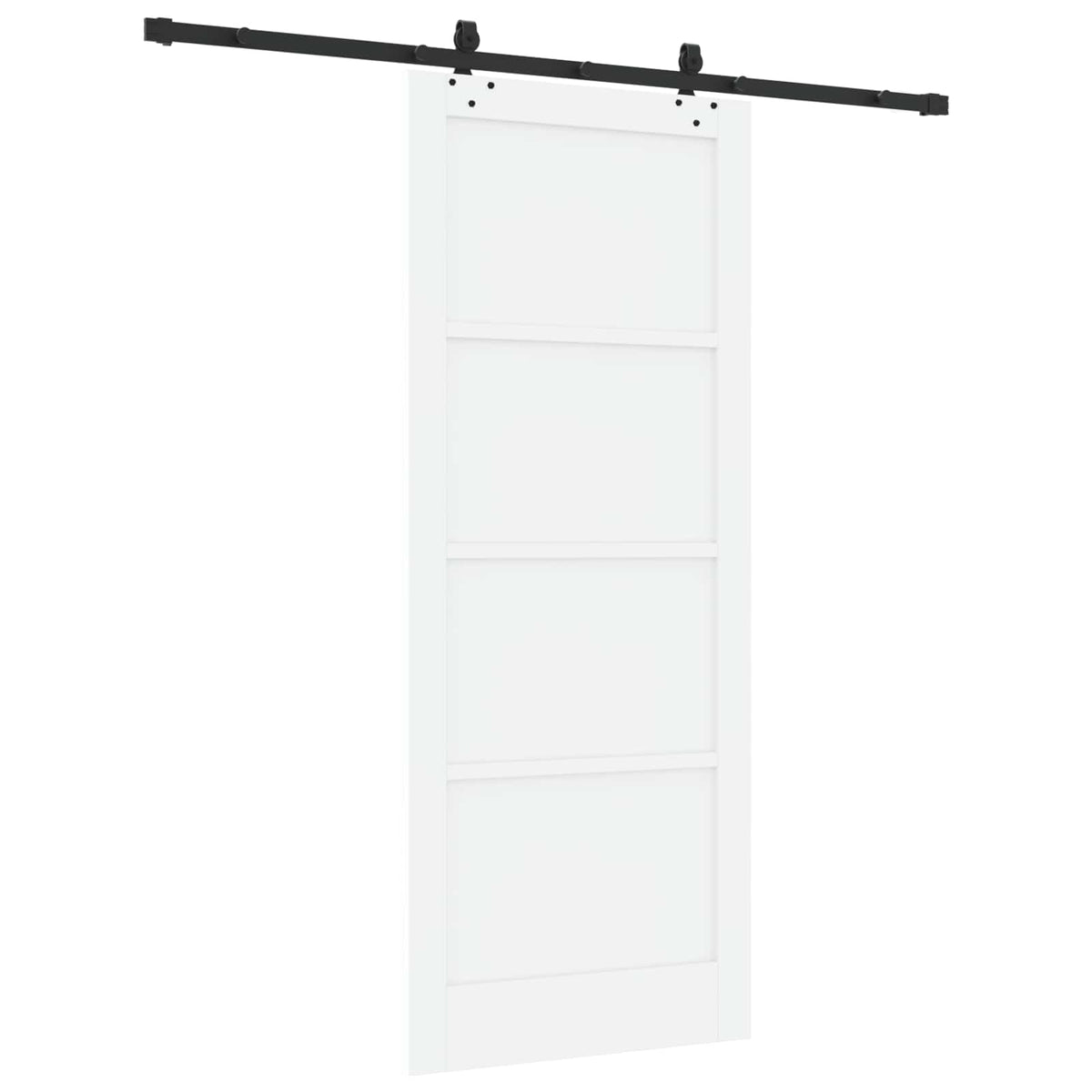 Liukuovi 86 x 211 cm Tekninen puu Valkoinen ja musta