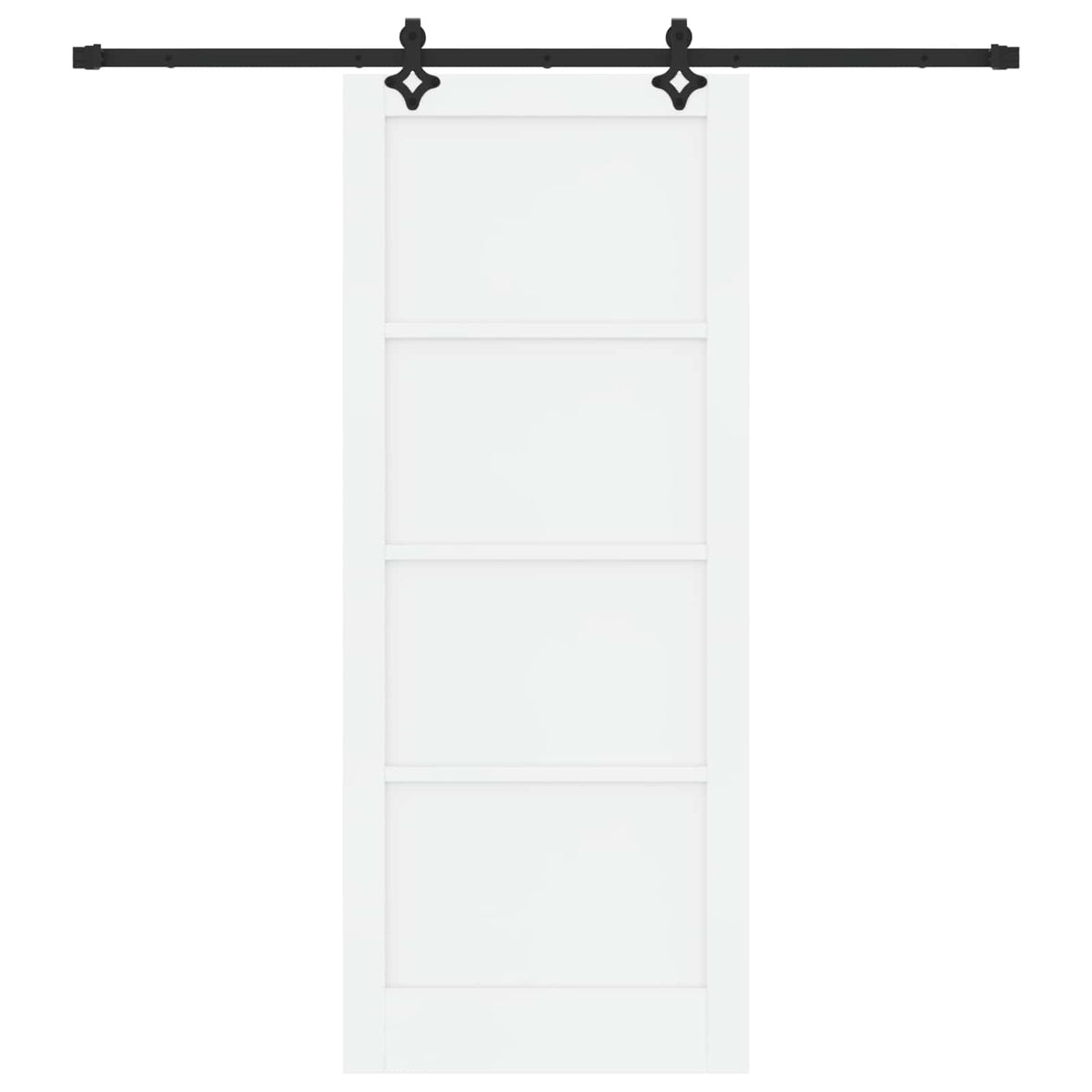Liukuovi 86 x 211 cm Tekninen puu Valkoinen ja musta