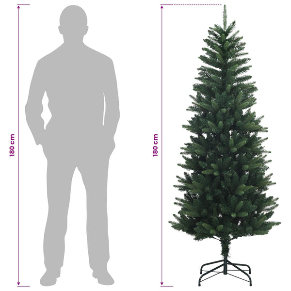 Artificial Hinged Christmas Tree 180 cm PE ja PVC Vihreä