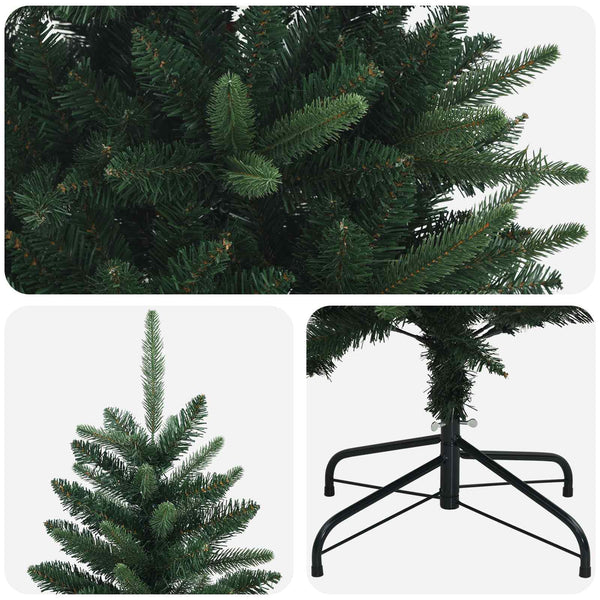 Artificial Hinged Christmas Tree 210 cm PE ja PVC Vihreä