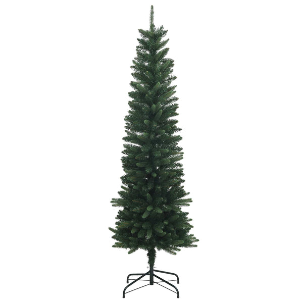 Artificial Slim Christmas Tree 180 cm PE ja PVC Vihreä