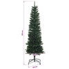 Artificial Slim Christmas Tree 210 cm PE ja PVC Vihreä