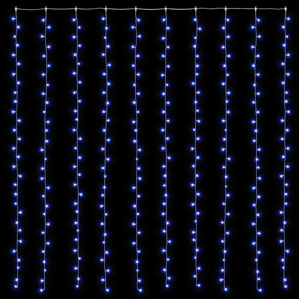 Valoverho 300 LEDiä Sininen 300 x 300 cm