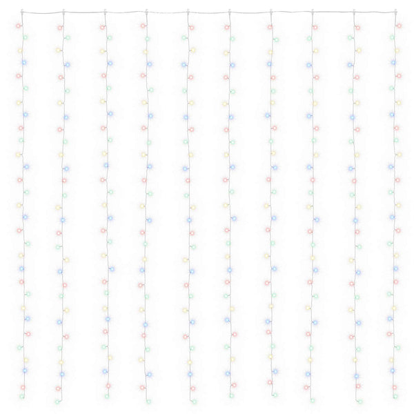 Valoverho 300 LEDiä Monivärinen 300 x 300 cm