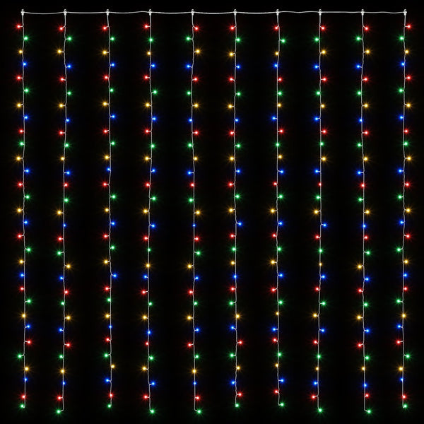 Valoverho 300 LEDiä Monivärinen 300 x 300 cm