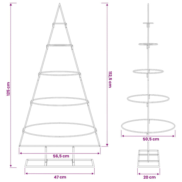 Metallinen joulukuusi jalalla KUOPIO 125 cm Teräs valkoinen
