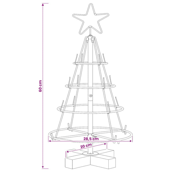 Joulukartio Puu KUOPIO 60 cm Teräs valkoinen