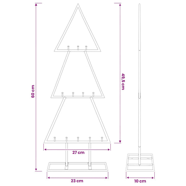 Metallinen joulukuusi jalalla KUOPIO 60 cm Teräs Kulta
