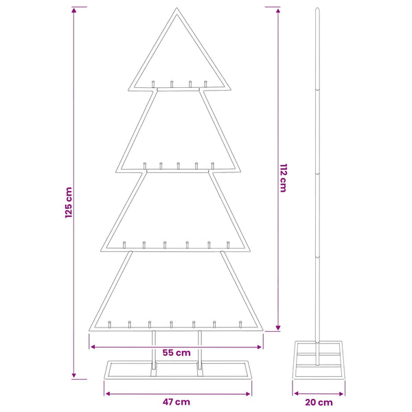 Metallinen joulukuusi jalalla KUOPIO 125 cm Teräs Kulta