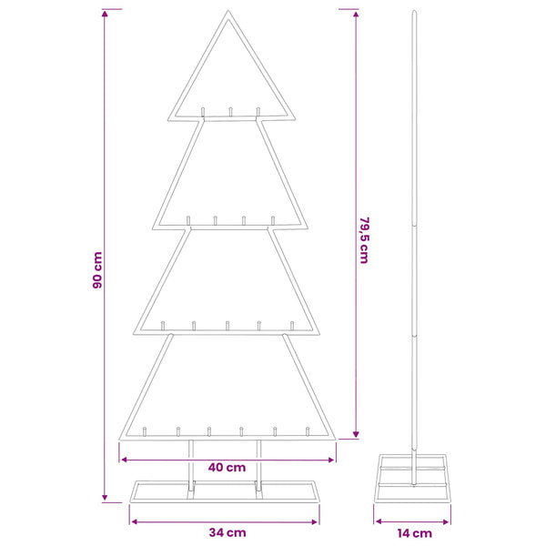 Metallinen joulukuusi jalalla KUOPIO 90 cm Teräs valkoinen