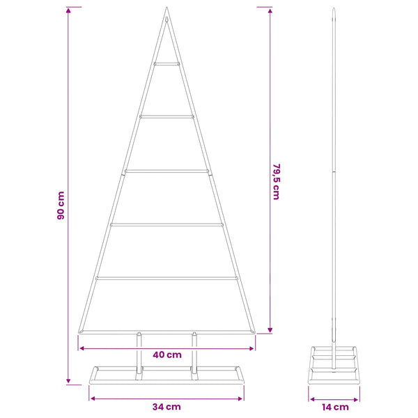 Metallinen joulukuusi KUOPIO 90 cm Jauhemaalattu teräs