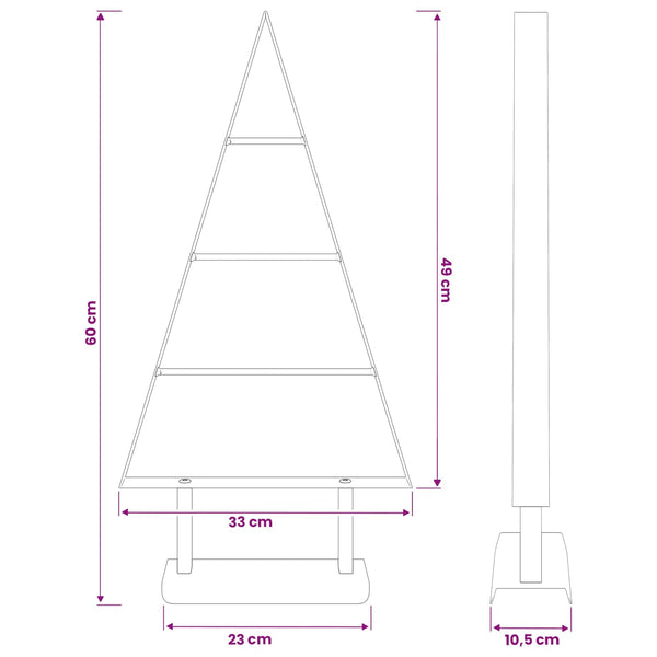 Metallinen joulukuusi KUOPIO 60 cm Teräs Kulta