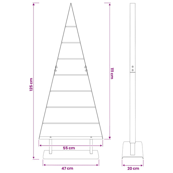 Metallinen joulukuusi KUOPIO 125 cm Teräs Kulta