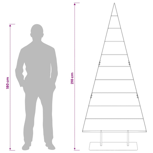 Metallinen joulukuusi KUOPIO 210 cm Teräs Kulta