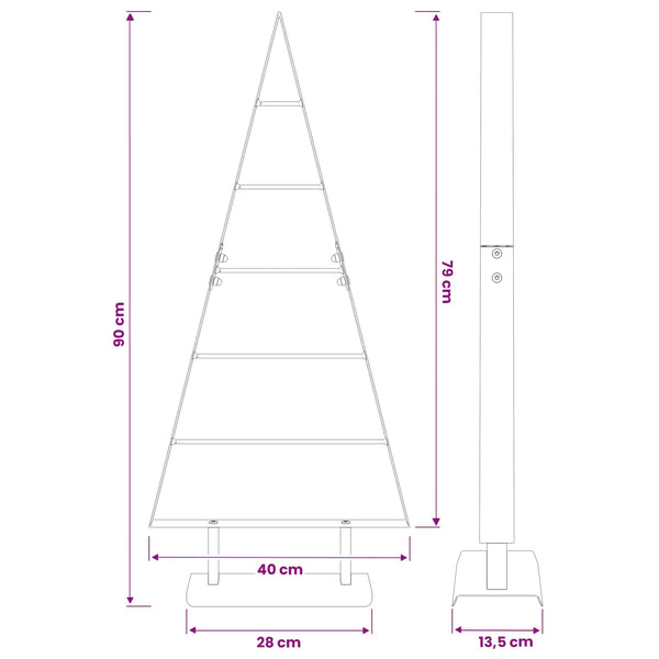 Metallinen joulukuusi KUOPIO 90 cm Teräs valkoinen