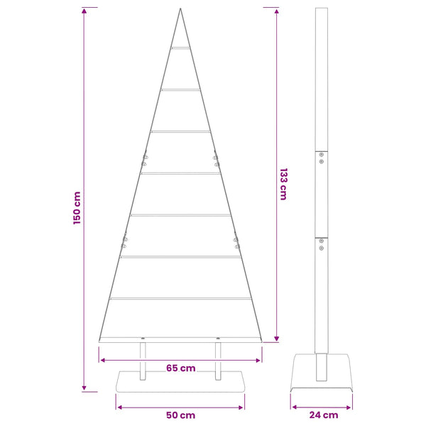 Metallinen joulukuusi KUOPIO 150 cm Teräs valkoinen