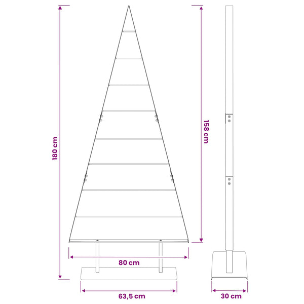 Metallinen joulukuusi KUOPIO 180 cm Teräs valkoinen