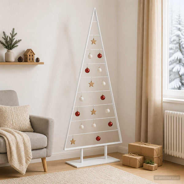 Metallinen joulukuusi KUOPIO 210 cm Teräs valkoinen