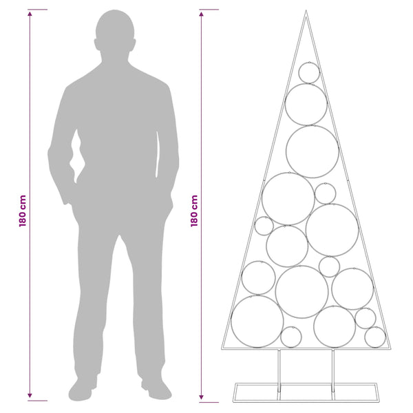 Metallinen joulukuusi pyöreällä jalalla KUOPIO 180 cm Teräs