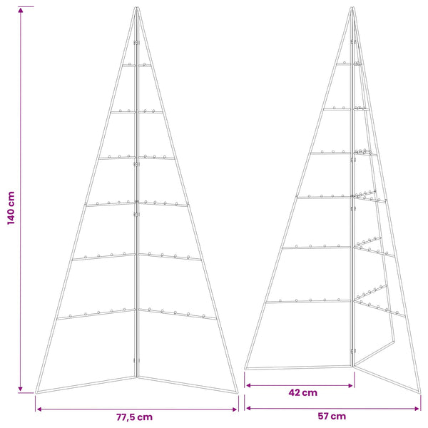 Metallinen joulukuusi KUOPIO 140 cm Teräs Kulta