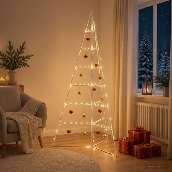 Metallinen joulukuusi KUOPIO 140 cm Teräs valkoinen