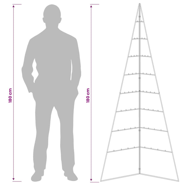 Metallinen joulukuusi KUOPIO 180 cm Teräs valkoinen