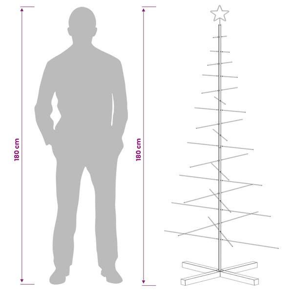 Metallinen joulukuusi jalalla KUOPIO 180 cm Teräs valkoinen