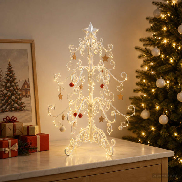 Metallinen joulukuusi KUOPIO 60 cm teräs White