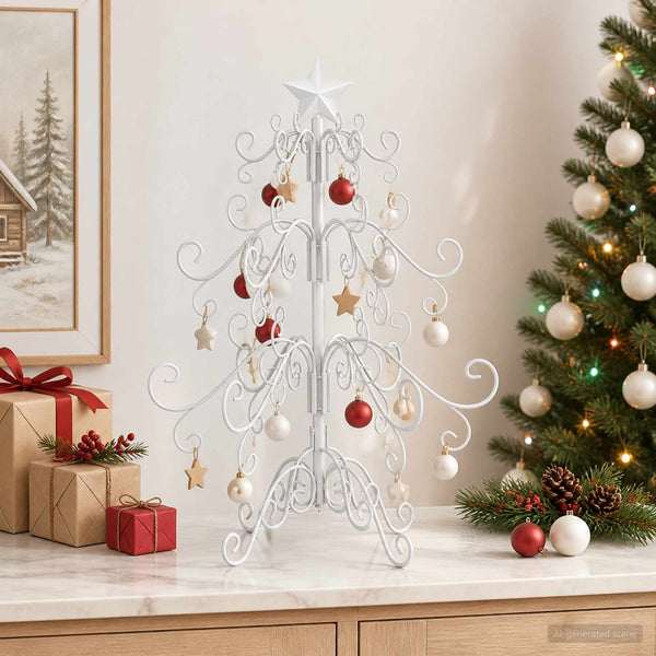 Metallinen joulukuusi KUOPIO 60 cm teräs White