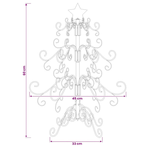 Metallinen joulukuusi KUOPIO 60 cm teräs White