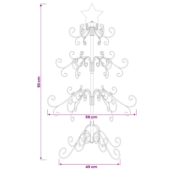 Metallinen joulukuusi KUOPIO 90 cm teräs White