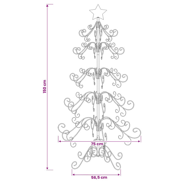 Metallinen joulukuusi KUOPIO 150 cm teräs White