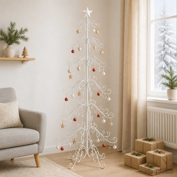 Metallinen joulukuusi KUOPIO 210 cm teräs White
