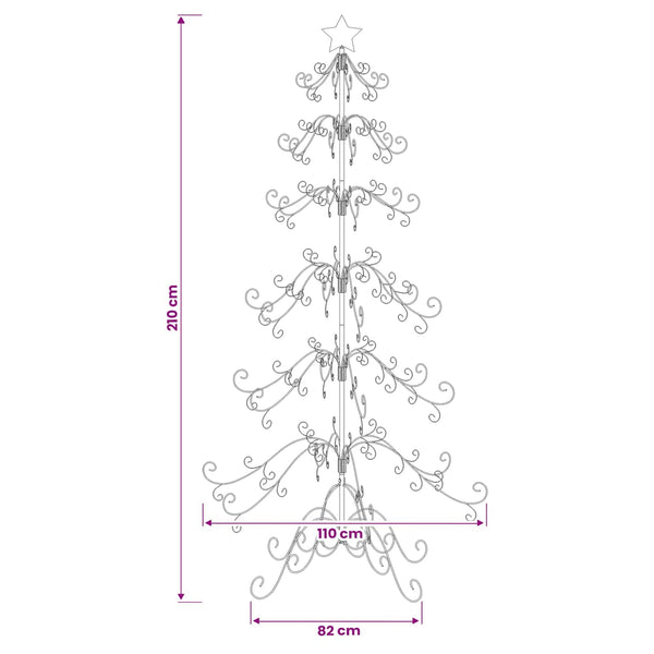 Metallinen joulukuusi KUOPIO 210 cm teräs White