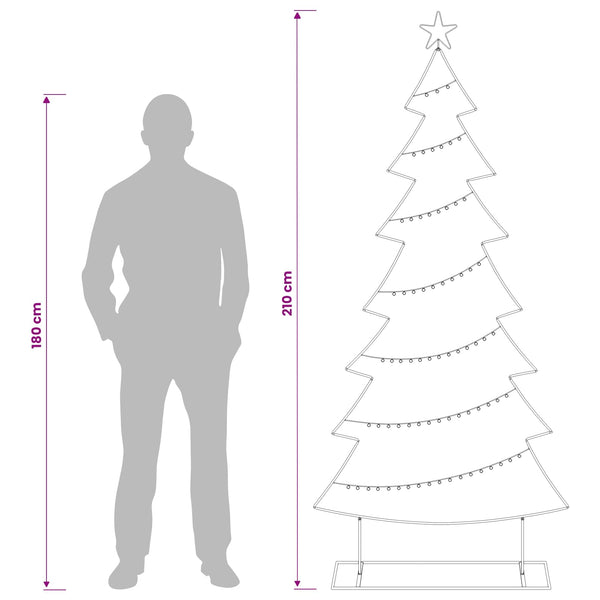 Metallinen joulukuusi jalalla KUOPIO 210 cm Teräs Kulta