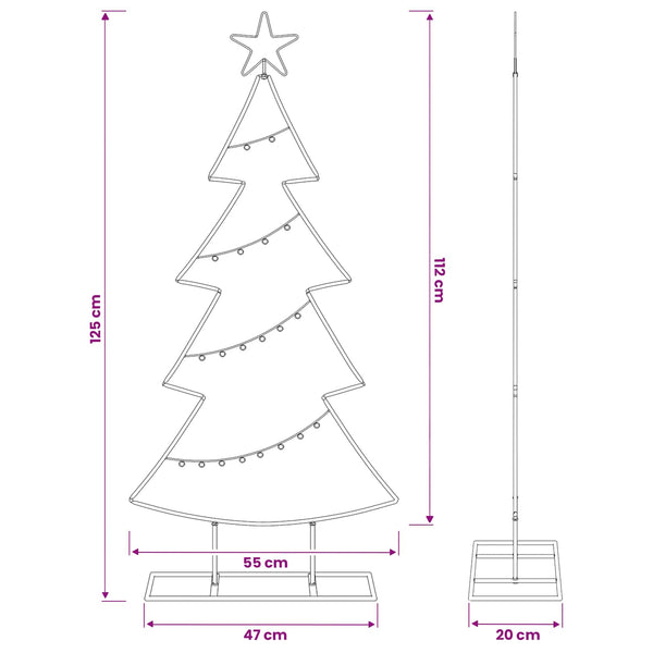 Metallinen joulukuusi jalalla KUOPIO 125 cm Teräs valkoinen
