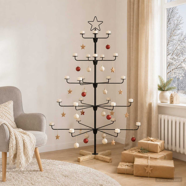 Metallinen joulukuusi jalustalla KUOPIO 125 cm