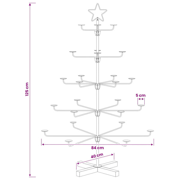 Metallinen joulukuusi jalustalla KUOPIO 125 cm