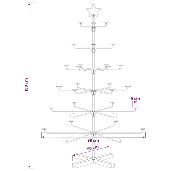 Metallinen joulukuusi jalustalla KUOPIO 150 cm