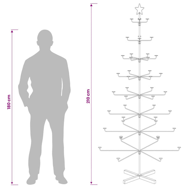 Metallinen joulukuusi jalustalla KUOPIO 210 cm