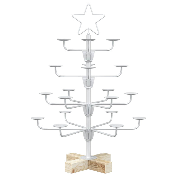 Metallinen joulukuusi jalustalla KUOPIO 60 cm Teräs valkoinen