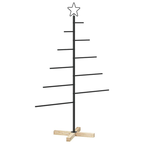 Metallinen joulukuusi jalalla KUOPIO 125 cm Teräs Musta