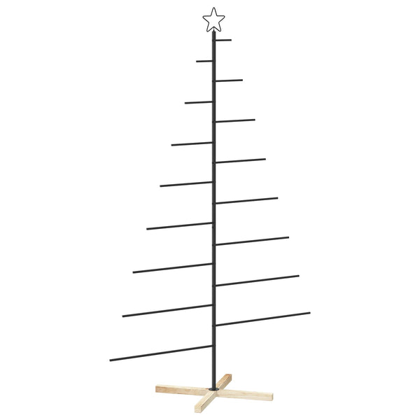 Metallinen joulukuusi jalalla KUOPIO 210 cm Teräs Musta