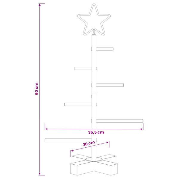 Metallinen joulukuusi jalalla KUOPIO 60 cm Teräs Kulta