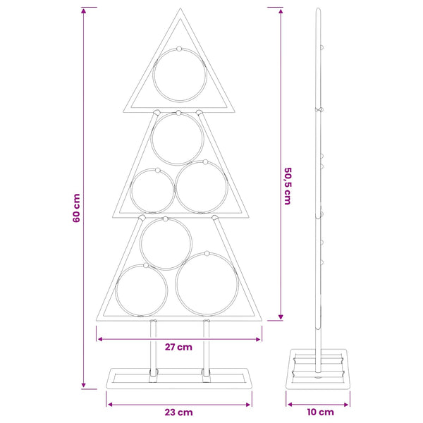 Metallinen joulukuusi jalalla KUOPIO 60 cm Teräs Musta