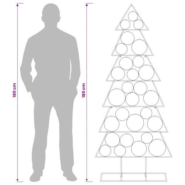 Metallinen joulukuusi jalalla KUOPIO 180 cm Teräs Musta