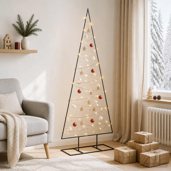 Metallinen joulukuusi LED-valoilla KUOPIO 150 cm