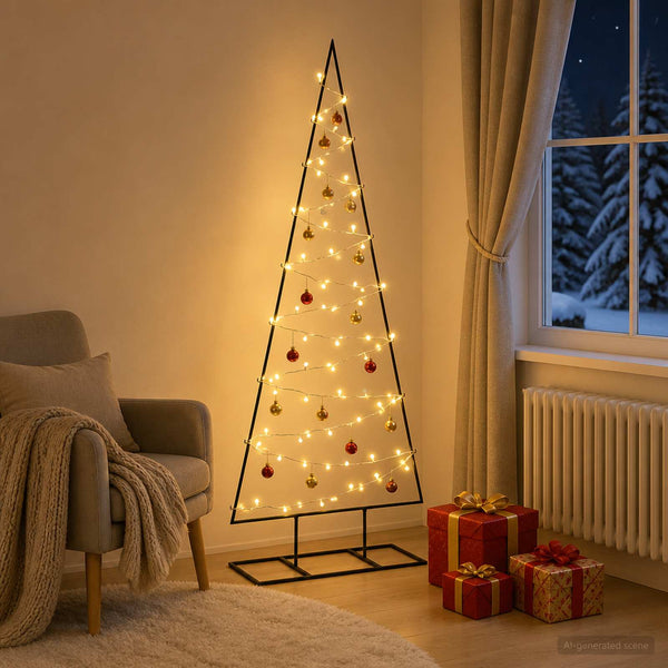 Metallinen joulukuusi LED-valoilla KUOPIO 150 cm