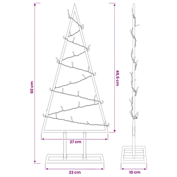Metallinen joulukuusi LED-valoilla KUOPIO 60 cm